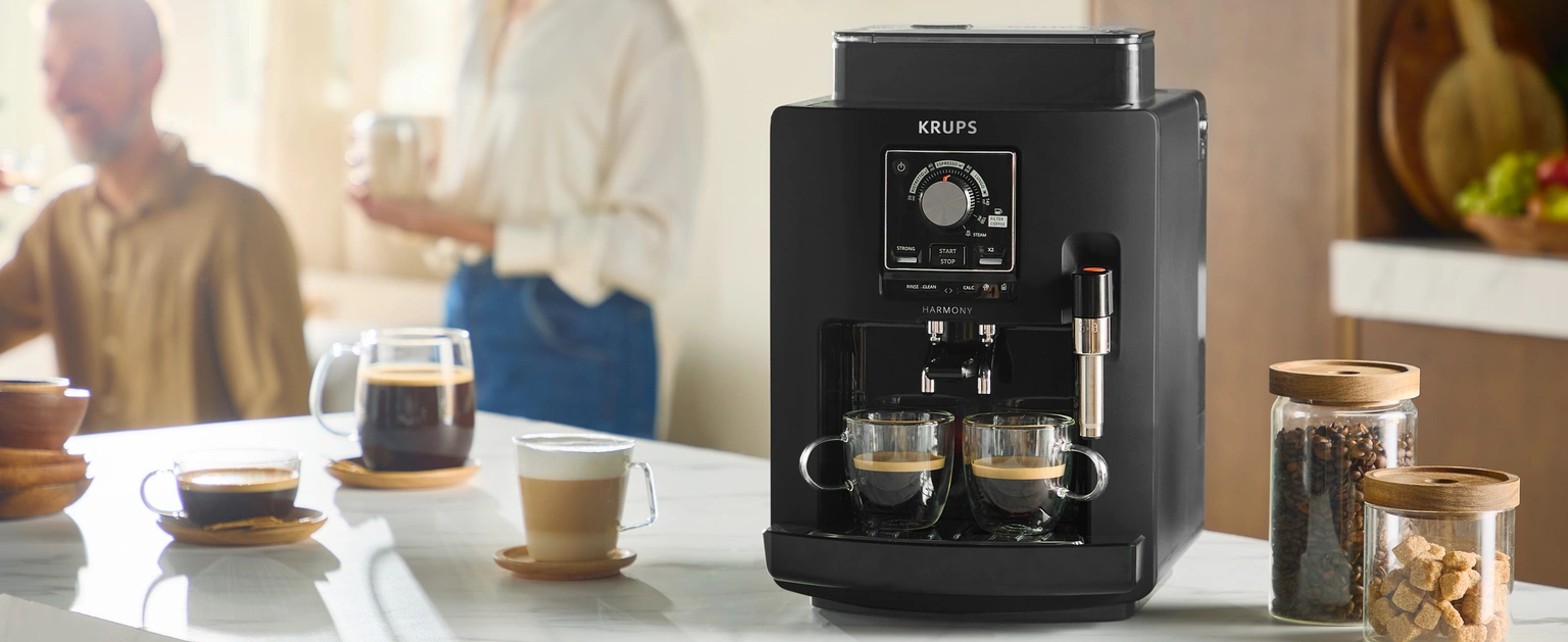 Автоматична кавомашина Krups Harmony EA5088E0 на кухонній стільниці