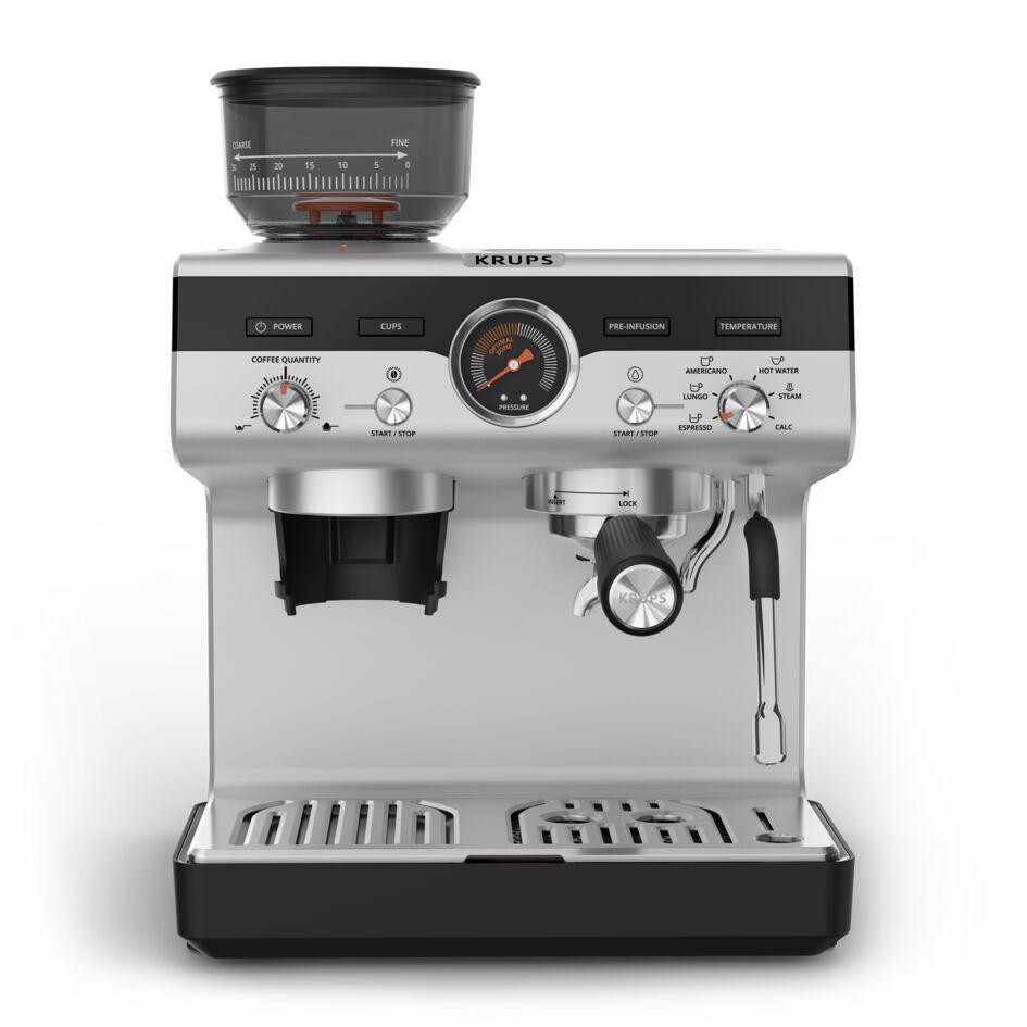 Кавоварка ріжкова з кавомолкою KRUPS Precision+ XP804T10