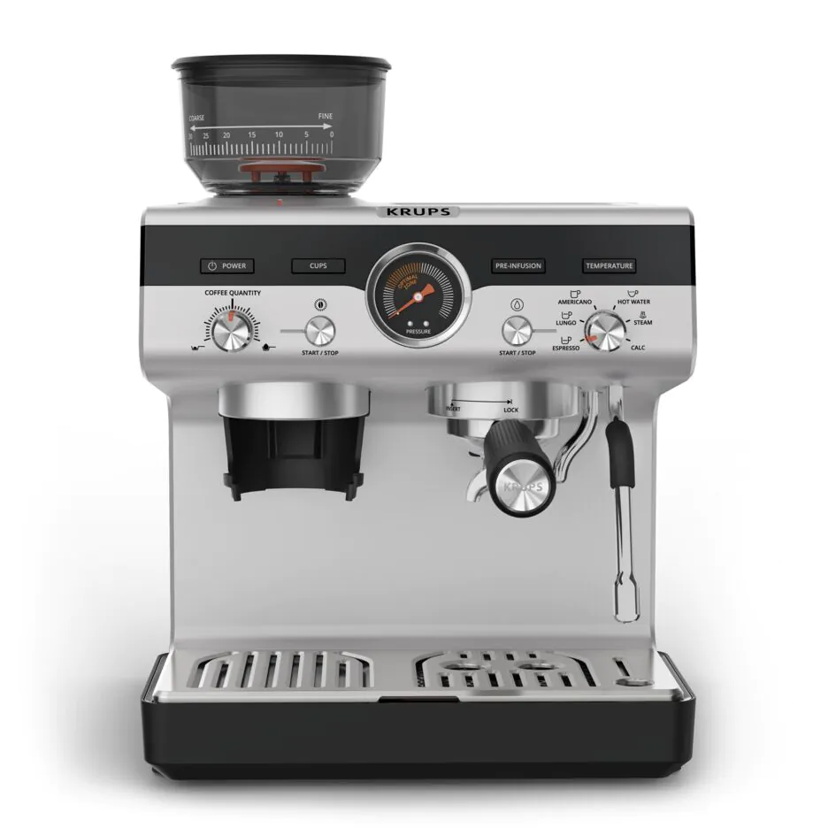 Кавоварка ріжкова з кавомолкою KRUPS Precision+ XP804T10