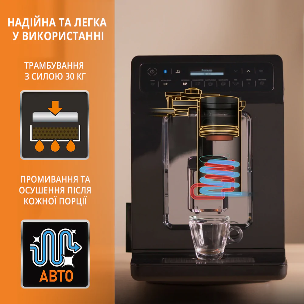 Автоматична кавомашина KRUPS EVIDENCE PLASTIC BLACK EA891810