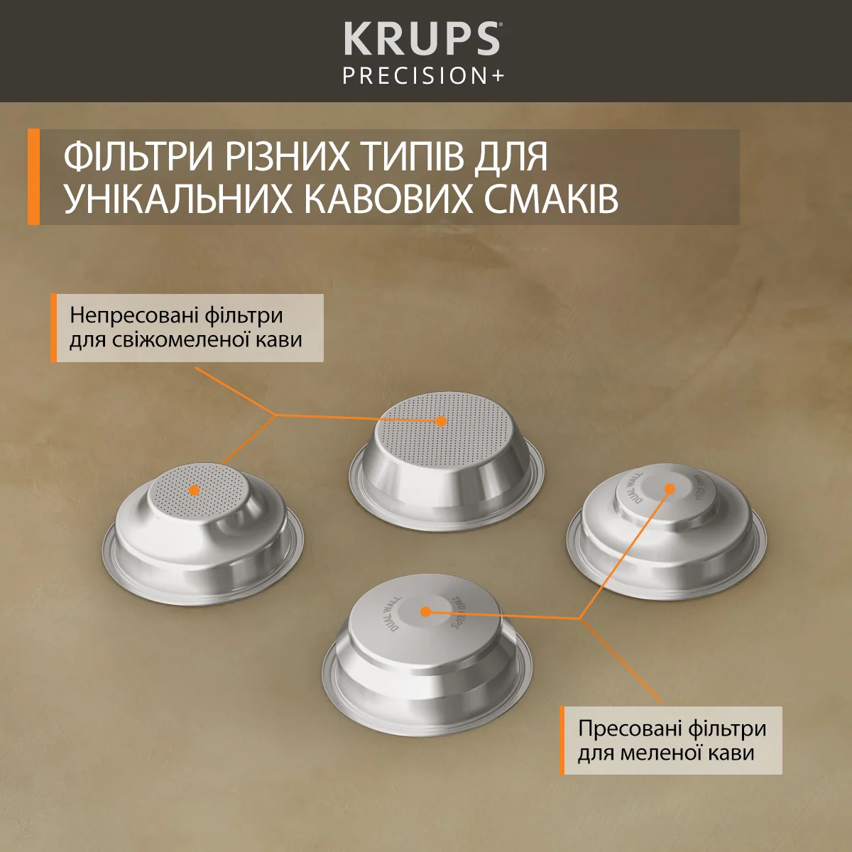 Кавоварка ріжкова з кавомолкою KRUPS Precision+ XP804T10