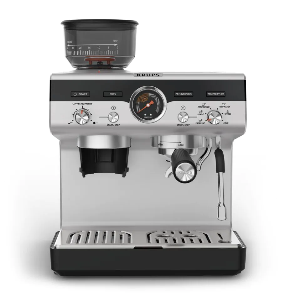 Кавоварка ріжкова з кавомолкою KRUPS Precision+ XP804T10