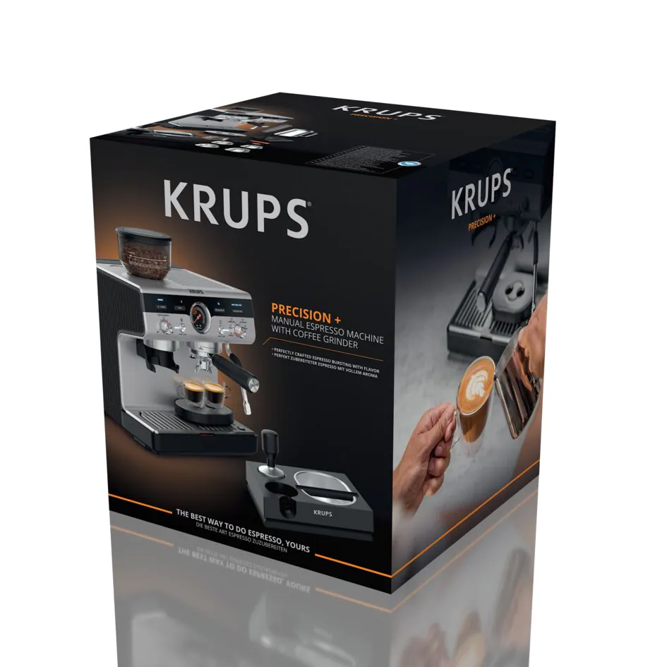 Кавоварка ріжкова з кавомолкою KRUPS Precision+ XP804T10