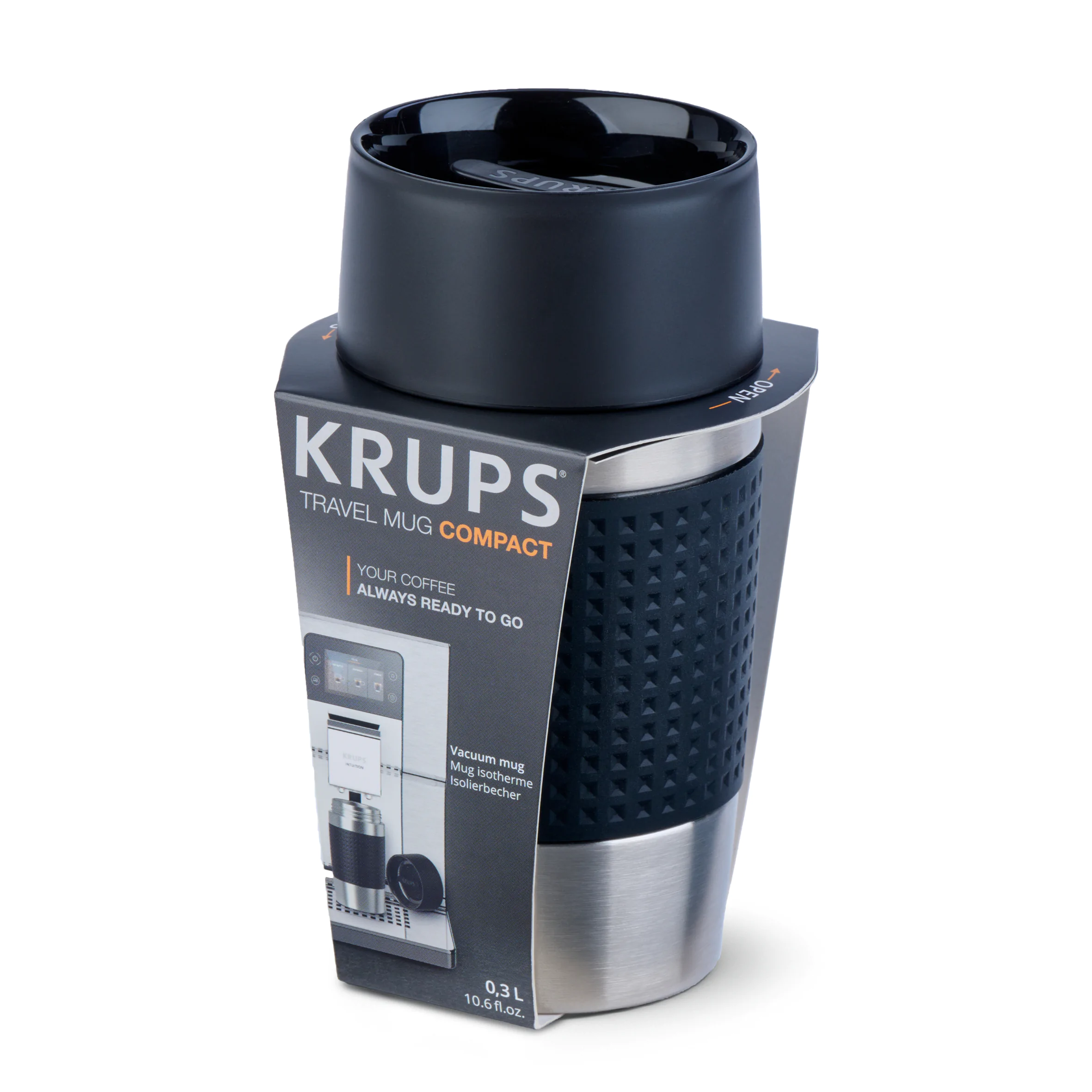 Термочашка 300 мл KRUPS Travel Mug Compact, чорна N2161144